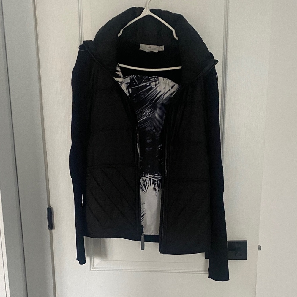 Stella McCartney combined with Adidas quilted puffer jacket great for spring